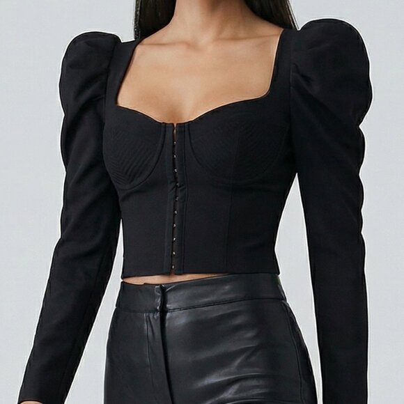 NEW! $128 REVOLVE ASTR THE LABEL Quinn corset top black S - Picture 13 of 13